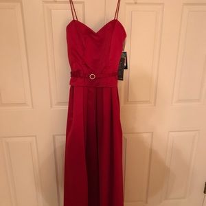 Hampton Nites Red Long Spaghetti Strap Gown Size 10